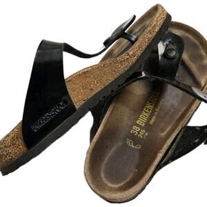 Birkenstock Womens Gizeh Sandal Black Regular 245 Sz 38 US 7